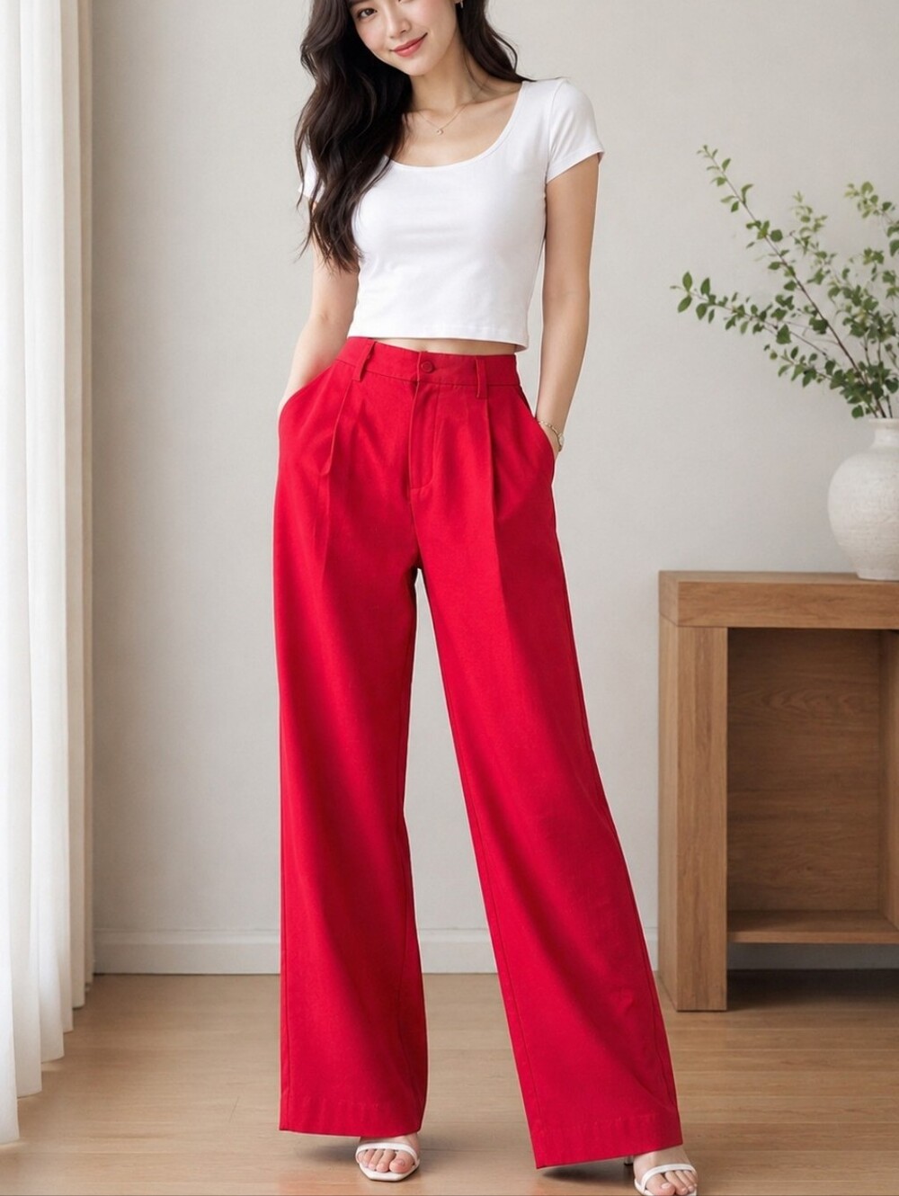 a new day Wide-Leg Pants — Bright Red